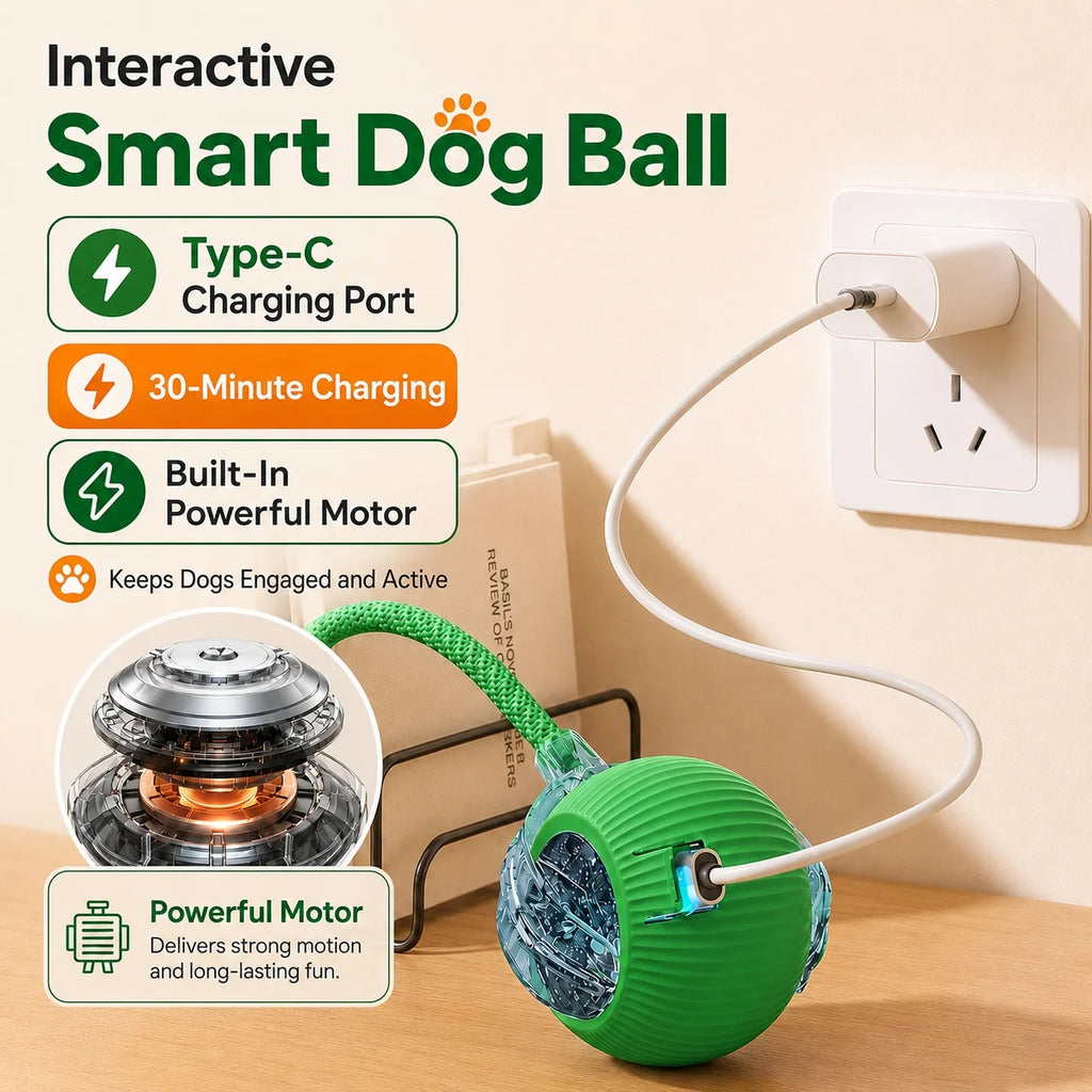 🎾 Balle Interactive Intelligente – Jouet Rechargeable pour Chien